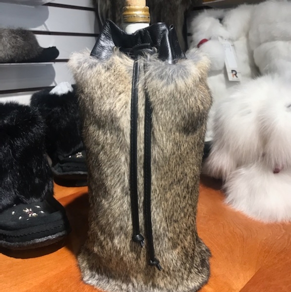 REAL RECYCLED FUR wine bags - Picture 2 of 3